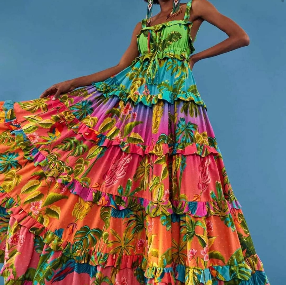 SOLD. Farm Rio Ombre Forest Dress. NWT. Small